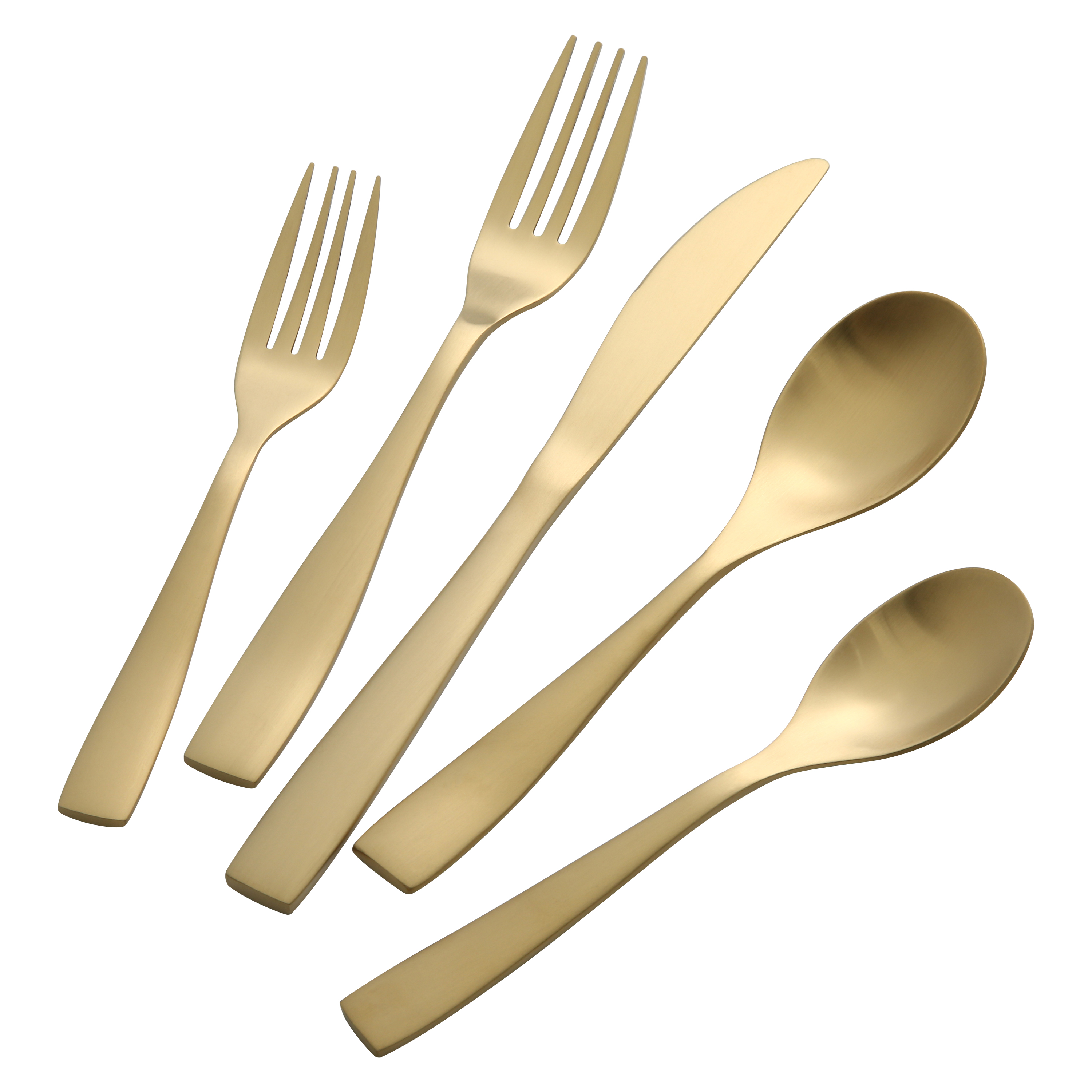 Ensemble de couverts forgés Hometrends 20 pièces, or satiné
