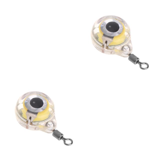 Decodeary LED Lights Fishing Lamp Reusable Night Angling Lure Waterproof Artificial Lures Wear-resistant for Enticement Usage As Shown. 2Set