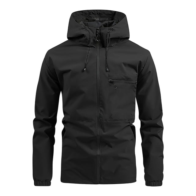 Yusimy Men's Solid Color Block Zip-Up Hooded Sweatshirt Jacket Urban Casual Street Style