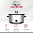 thumbnail image 2 of Kitchen Elite 7 Qt Slow Cooker, Stainless Steel Ceramic Crock Pot and Tempered Glass Lid, 2 of 9