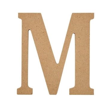 Plaid Unfinished Wood 5" Letter, M