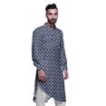 thumbnail image 3 of Atasi Kurta Asymétrique en Rayonne pour Homme, Kurta Chemise Longue Décontractée Imprimée, 3 of 6