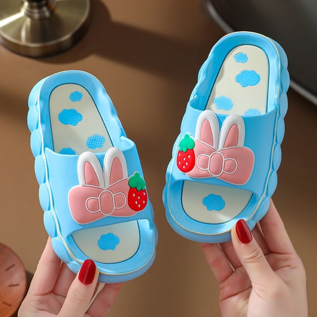 Qertyioot Girls Cute Slippers Soft Breathable Anti-Slip Bedroom Home Slippers Under $15