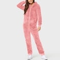 thumbnail image 1 of Combinaisons pour Femmes Chic Femmes Combinaison à Manches Longues à Capuche Pyjama Décontracté Hiver Chaud Combinaison de Nuit Combinaisons pour Femmes Décontracté en Liquidation, 1 of 6