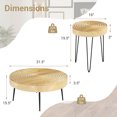 thumbnail image 3 of Costway Farmhouse Round CoffeeTable Set of 2 End Table Natural Finish for Living Room, 3 of 10