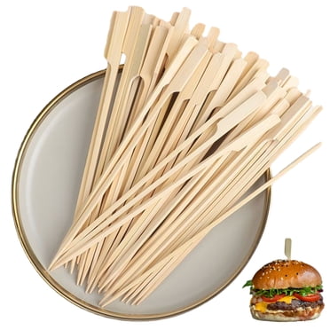 100 Pcs Brochettes en Bambou pour Pagaies, Brochettes en Bambou de 4,7 Po pour Amuse-Gueules, Brochettes pour Pagaies en Bambou, Bâtons de Cocktail en Bois Naturel, pour Barbecue, Cocktail, Amuse-Gueules, Fruits, Accessoires de Fête de Buffet