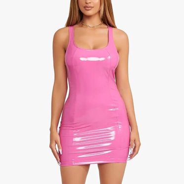 Robe Mini à Bretelles en Cuir PU Noir Été Robe Moulante Boîte de Nuit Soirée Mode Urbaine Aguichant Sans Manches Bandage Robe Clubwear