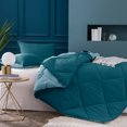 thumbnail image 2 of KASENTEX Super Soft Multi Color 2-Tone Reversible Comforter Set Teal/Blue, King, 2 of 5
