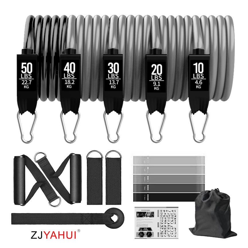 11-Piece TPE Resistance Band Set - 100-150 lbs Adjustable Fitness Tubes for Strength Training, Home/Outdoor Workouts - Portable, Durable Elastic Pull Ropes with Customizable Resistance for All