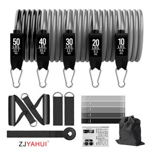 11-Piece TPE Resistance Band Set - 100-150 lbs Adjustable Fitness Tubes for Strength Training, Home/Outdoor Workouts - Portable, Durable Elastic Pull Ropes with Customizable Resistance for All