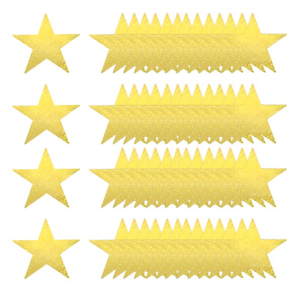100 Pcs Laser Gold Stars Cutouts, 6 Inch Double Printed Paper Stars Cutout