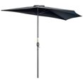 thumbnail image 1 of Outsunny Parasol Demi-Parasol de Patio 9,8 Pi Pare-Soleil, Manivelle, Noir, 1 of 10