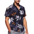 thumbnail image 1 of Pisexur Shirts for Man T Hommes Mode Décontractée Col Rabattu Imprimé Manches Courtes Chemise Boutonnée Blouse Noire, 3TG Chemises de Golf Hommes & Chemises Hommes, 1 of 7