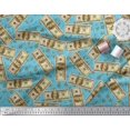 thumbnail image 3 of Soimoi Velvet Fabric Dollar Currency Note & Leaves Printed Fabric 1 Yard 58 Inch Wide, 3 of 3