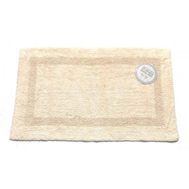 BM-M2L-08 Reversible 100 Percent Cotton Bath Rug, Size 21 in. x 34 in. - Ivory