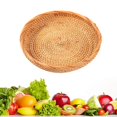 thumbnail image 1 of pitrice en Osier Tissée Collation Ronde Bol de Fruits Organisateur de Plateau de Nourriture en Rotin 20x3cm, 1 of 8