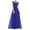 Blue, variant on Meichang Womens Chiffon Maxi Dresses Tunic Fitted Pleated Solid Color Sundress Flared Swing Lace Short Sleeve Crewneck Dress Elegant Evening Party Club Prom Sundresses