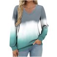 thumbnail image 1 of T-Shirts pour Femmes à Col en V à Manches Longues Imprimés Décontractés Amples, 1 of 6