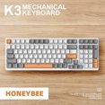thumbnail image 2 of Clavier Mécanique K3 100 Touches Rétroéclairage Rgb Usb Type-c Filaire Clavier Gaming pour Pc de Bureau Version Miel, 2 of 5