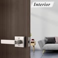 thumbnail image 4 of Polished Chrome Door Handles Interior Square Privacy Door Levers Door Handles Interior Door Lock for Bedroom and Bathroom Reversible for Right/Left Side Doors, 4 of 7