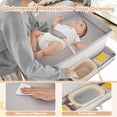 thumbnail image 3 of INFANS Table à Langer pour Bébé avec Roues, Poste à Couches Pliant Portable Organisateur de Chambre de Bébé avec Panier de Rangement, Étagère Suspendue, Hauteur Réglable, Ceinture de Sécurité pour Nouveau-Né Nourrisson (Gris Pâle), 3 of 8