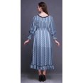thumbnail image 4 of Bimba Tie-Dye Women Cotton Smocked Boho Renaissance Long Ruffle MaxiDress-Large, 4 of 5