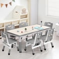 thumbnail image 1 of Ensemble Table pour Enfants et 6 Chaises, Bureau et Chaise pour Tout-Petits à Hauteur Réglable, Table Multi-Activités pour Enfants avec Plateau Anti-Graffiti pour 2 à 10 Ans, Max 300 Lb Ensemble Table pour Enfants et 6 Chaises, Hauteur Réglable T, 1 of 7