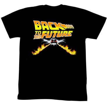 Back To The Future Movie Btf Car Flames Adult T-Shirt Tee