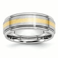 thumbnail image 1 of Cobalt 14k Gold Inlay Satin and Polished 8mm Band Ring 7.5 Size, 1 of 6