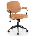 Costway PU chaise de bureau en cuir réglable Swivel Leisure Bureau Chaise avec accoudoir