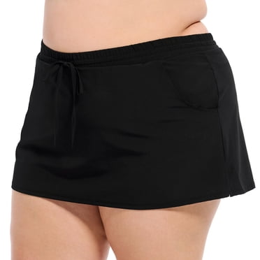 Krista Plus Size Women's Tactel Drawstring Swim Skirt Bottom