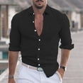 thumbnail image 2 of XZNGL Chemise à Manches Longues Homme Unie Décontractée Mode Col Rabattu Bouton Chemise à Manches Longues Blouse Chemises Habillées pour Hommes Chemises à Manches Longues pour Hommes Manches Longues Homme Chemise à Manches Longues, 2 of 6