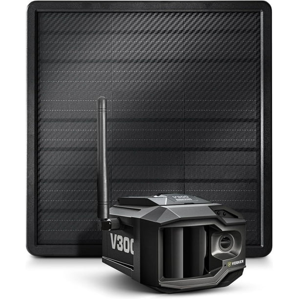 Vosker V300 Ultimate Wire-Free Outdoor 1080p HD Security Camera with Solar Power Bank - Black
