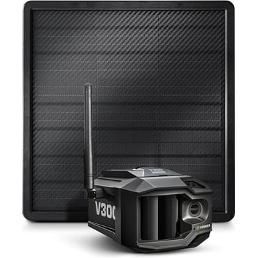 Vosker V300 Caméra de Sécurité Extérieure 1080p HD Sans Fil Ultime avec Banque d'Alimentation Solaire - Noir