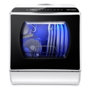 Lave-vaisselle portable AIRMSEN avec réservoir d'eau intégré de 5 litres et fonction de séchage à air, 5 programmes de lavage, AE-TDQR03