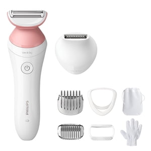 Philips Lady Shaver Series 6000, Women’s Electric Shaver, Rechargeable (7 accessories), BRL146