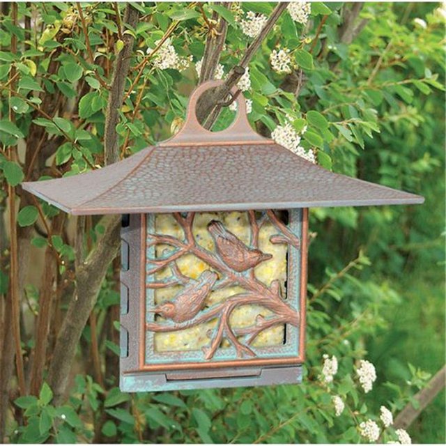 Whitehall Products 30052 Nuthatch Suet Feeder - Copper Verdi