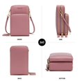 thumbnail image 2 of Small Crossbody Cell Phone Purse for Women, Mini Messenger Shoulder Handbag Wallet with Credit Card Slots,Pink, 2 of 7