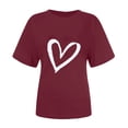 thumbnail image 4 of Diufon Hauts de la Saint-Valentin pour Femmes Tunique Décontractée à Manches Courtes Col Rond Chemisier Imprimé Graphique Mignon Tendance, 4 of 6
