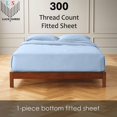 thumbnail image 2 of 21" Extra Deep Pockets Fitted Sheet Only - Queen Size, Light Blue Color 300-Thread-Count Egyptian Cotton 1-PC Bottom Fitted Sheet, 2 of 7