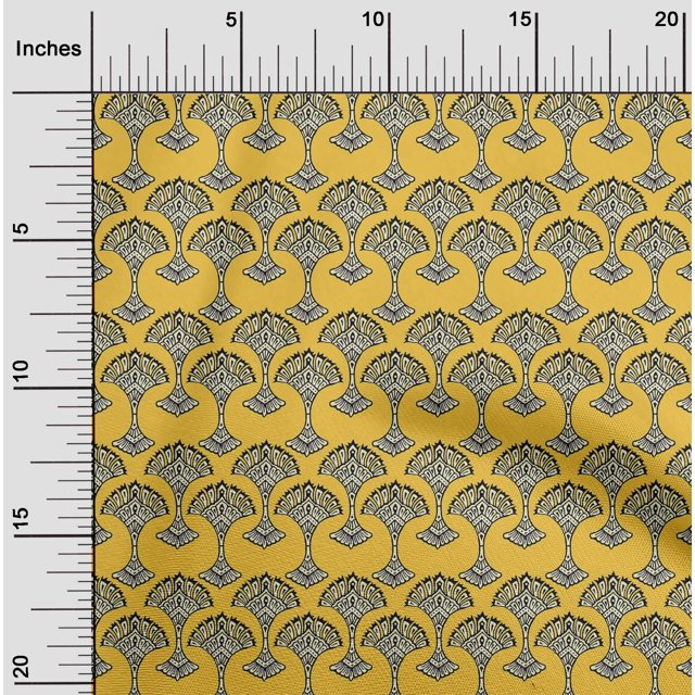 oneOone Viscose Jersey Fabric Floral Block Printed Fabric 1 Yard 60 Inch Wide