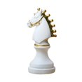 thumbnail image 1 of fastboy Pièces d'Échecs Statue avec Peinture Dorée Résine Cadeau pour Bureau Salon Bureau Forme Cheval Noir Forme Cheval Blanc, 1 of 5