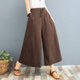 thumbnail image 3 of Women's Ramie Trousers Loose Comfortable Lightweight Pant for Summer Spring, 3 of 7