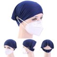 thumbnail image 3 of Koszal 2Pcs Solid Color Headband Anti Slip Buttons Head Wraps Nurse Doctor Kerchief Hat, 3 of 7