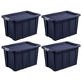 thumbnail image 1 of Sterilite Tuff1 Bac de Rangement de 30 Gallons avec Couvercle à Loquet, Bleu (Lot de 4), 1 of 8