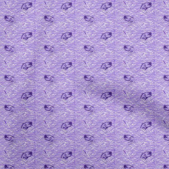 oneOone Cotton Poplin Purple Fabric Ocean Wave Craft Projects Decor Fabric Printed By The Yard 42 Inch Wide