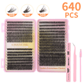 thumbnail image 5 of DIY Cluster Lashes Kit: 30D/40D/50D Mixed Curl & Volume, Ultra-Large Capacity, Long-Lasting Curling, Sweatproof, Easy Application for Beginners - Includes Pink Tools (DIY-JMS-181), 5 of 5