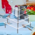 thumbnail image 5 of Cqxid Baking trays & trays Under $5 Clear Acrylic Cake Display Stand Square Metal Support Shelf, 5 of 5