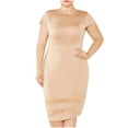 thumbnail image 2 of Ovzne Robes Grande Taille pour Femmes aux Formes Robe Femme Robe Grande Taille pour Femmes Été Aguichant Mode Couleur Unie Manches Courtes Robe à Col Rond Robe Grande Taille Manches Courtes Liquidation, 2 of 7