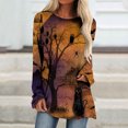 thumbnail image 1 of Costumes d'Halloween pour Femmes 2023 en Liquidation T-Shirt à Col Rond Oversize pour Femmes T T-Shirts à Imprimé d'Halloween T-Shirt à Manches Courtes Blouse Hauts, 1 of 5